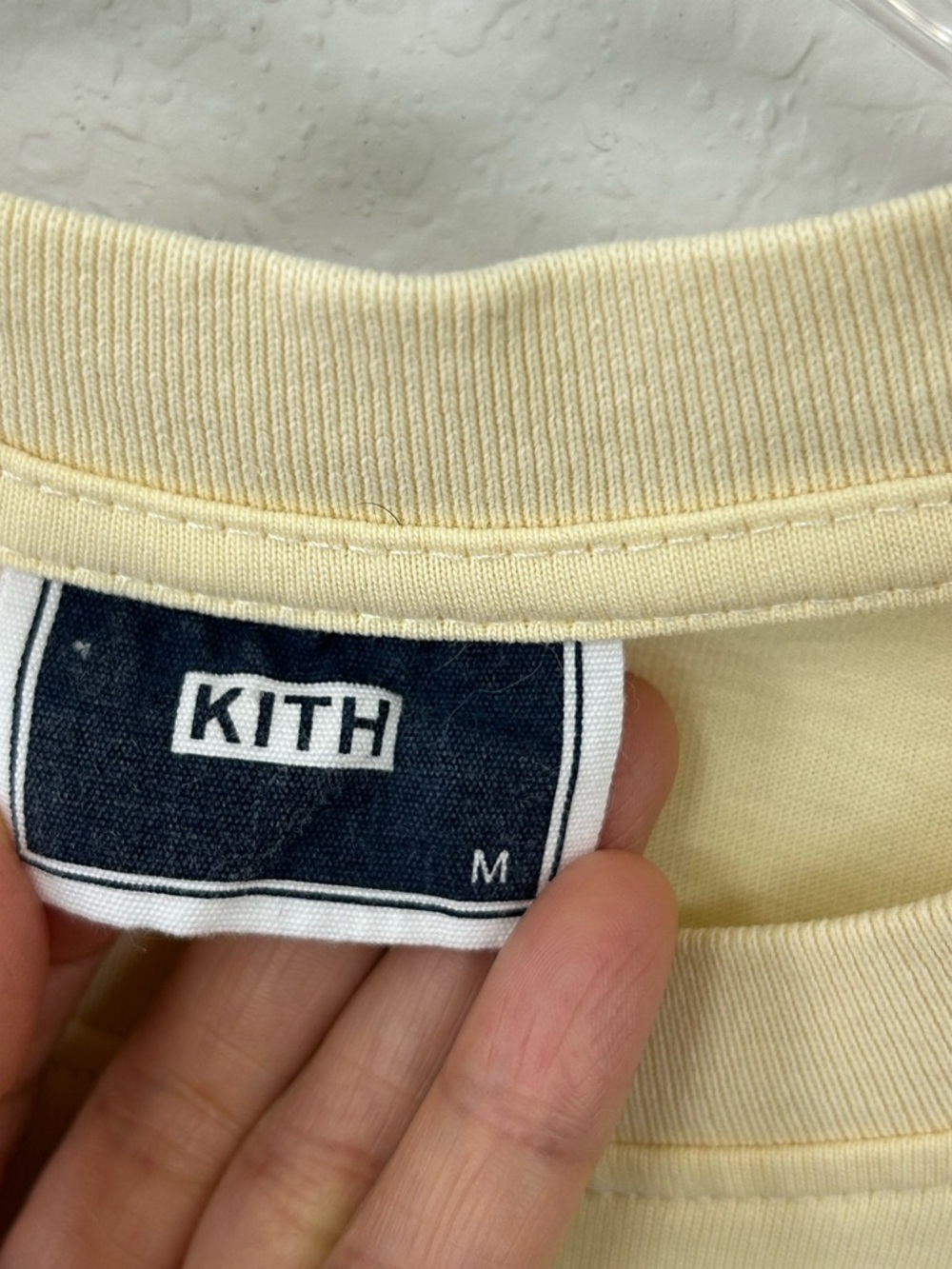 Kith Cream Short Sleeve Tee with Navy Label - Picture 2 of 3